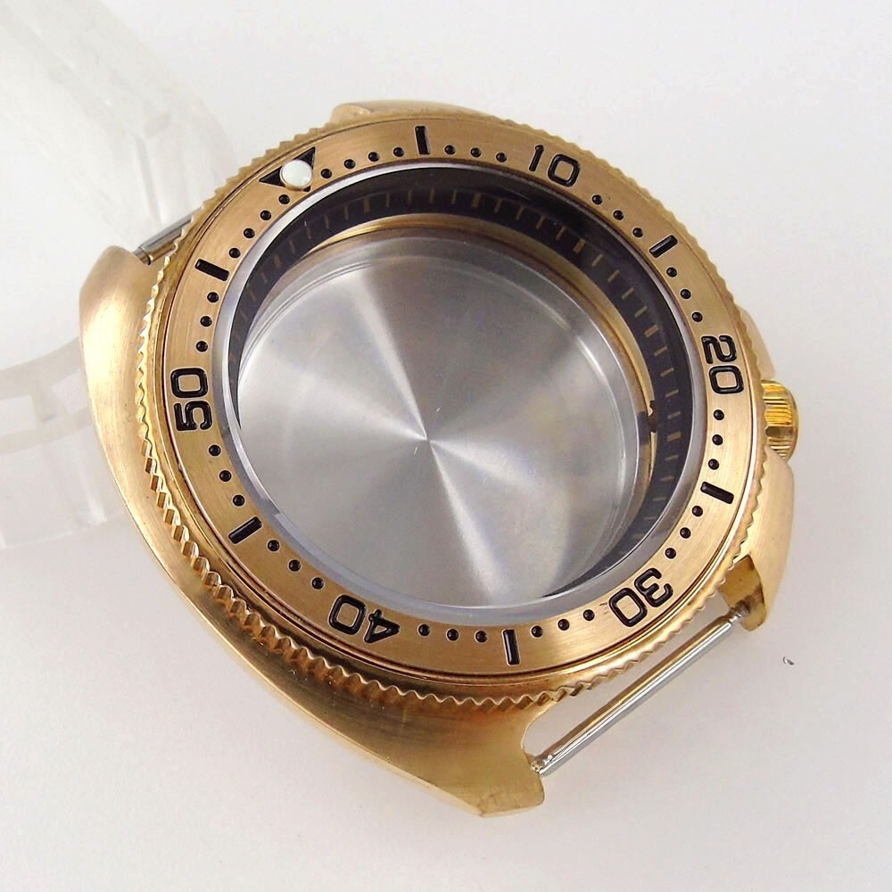 44MM Fit NH34 NH35A NH36A Automatic Solid Bronze Men’s Watch Case Sapphire Glass