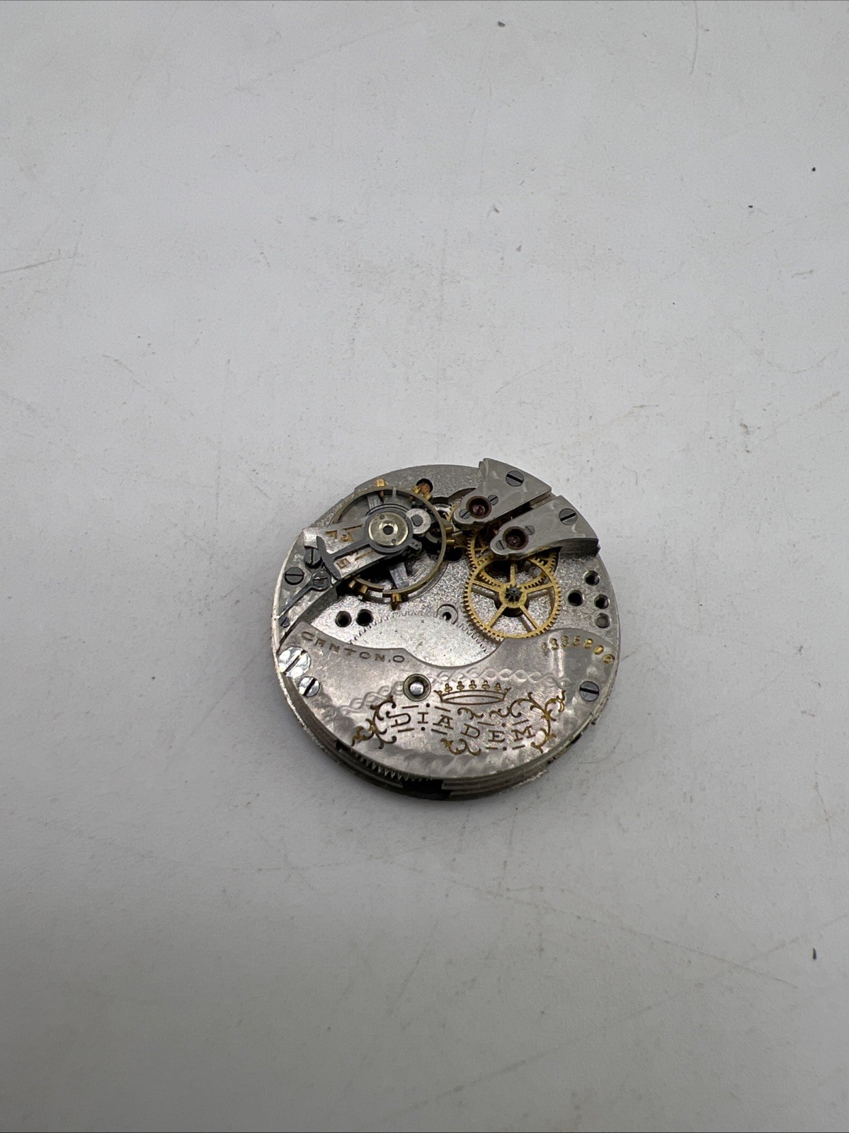 Antique Hampden Diadem Pocket Watch Movement For Parts or Not Working