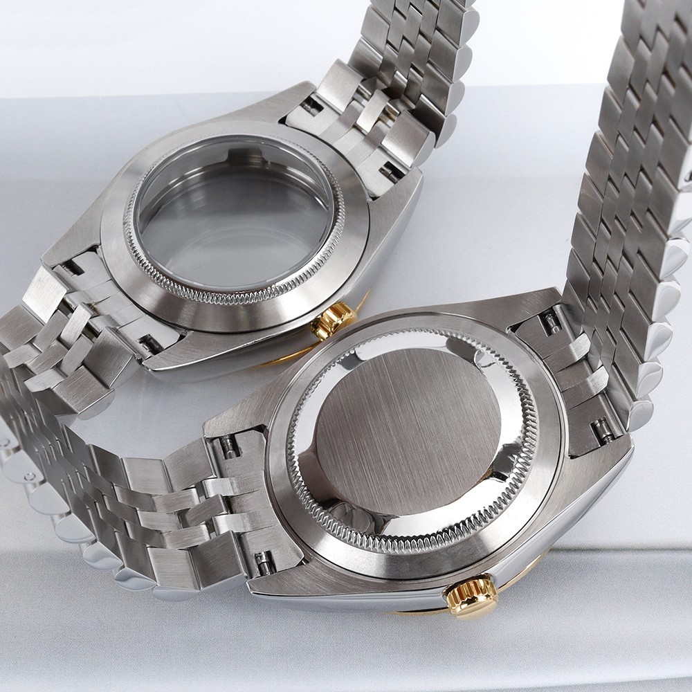 Oyster Perpetual Watch Case Bracelet STEEL Two Tone Gold For Seiko NH35 Movement