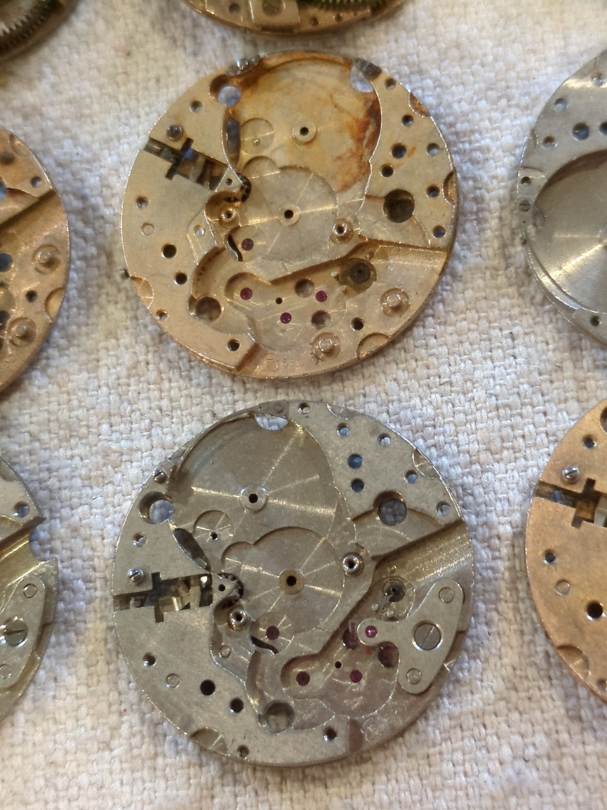 Lot Of 21 Assorted USA DRP Vintage Watch Movement Parts For Repair. See Pictures