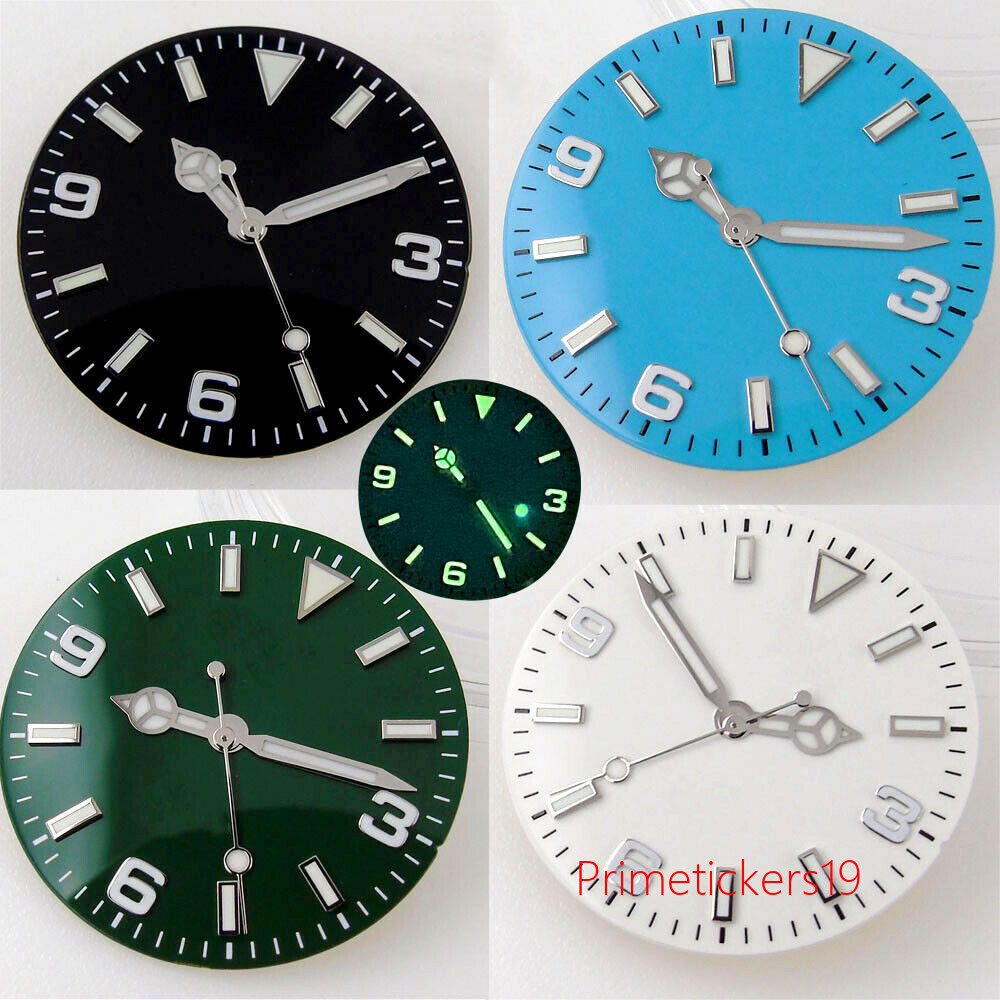 29mm Green Lume Watch Dial Fit NH35 NH36 MIYOTA 82 Series MINGZHU2813 ETA2836