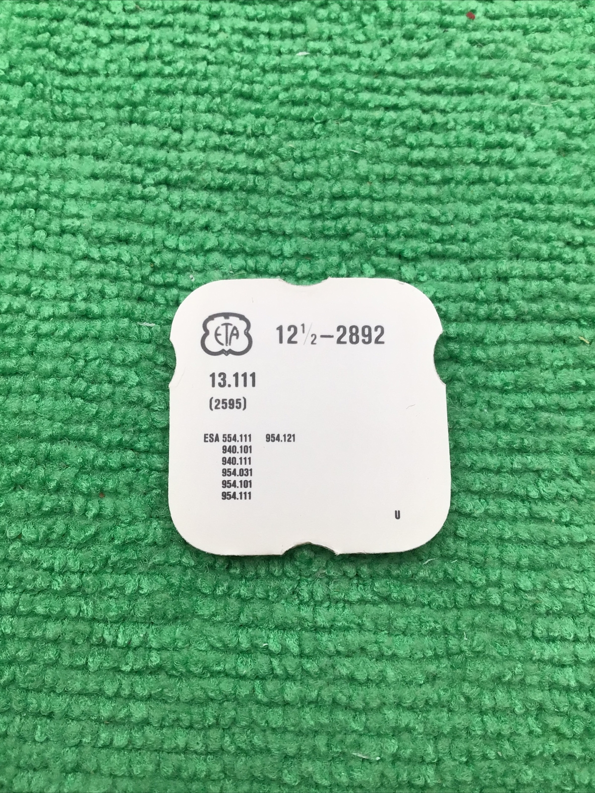 ETA Cal. 2892 Watch Part 2595, Auto 8516