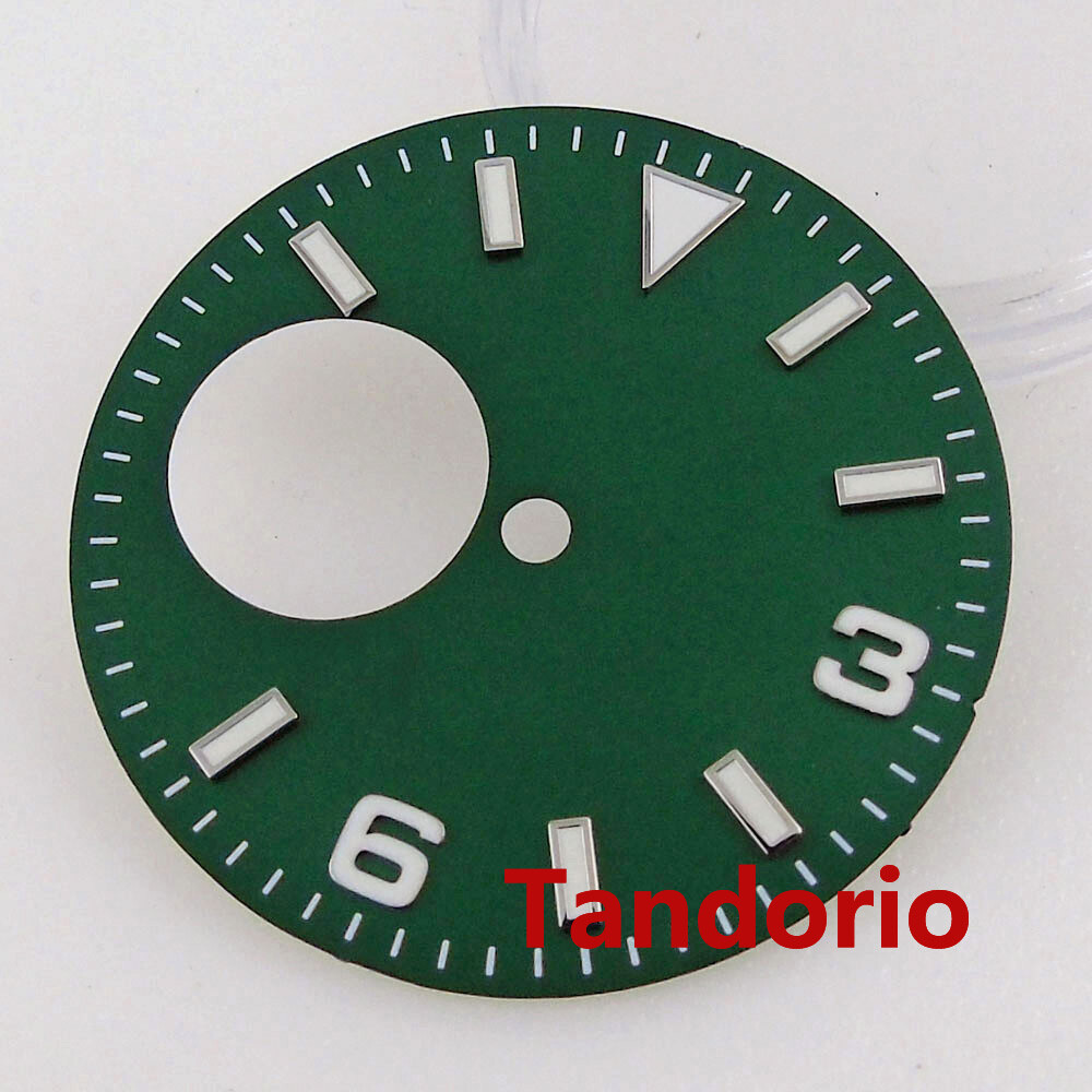 29mm Sterile Black Green Orange Blue White Watch Dial Fit NH38A Movement