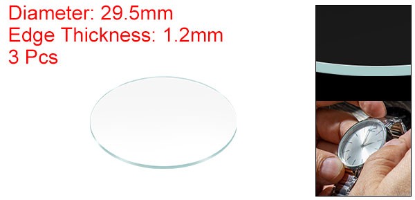3pcs Watch Glass Lens 29.5mm Mineral Glass Round Clear Len for Watchmaker Repair