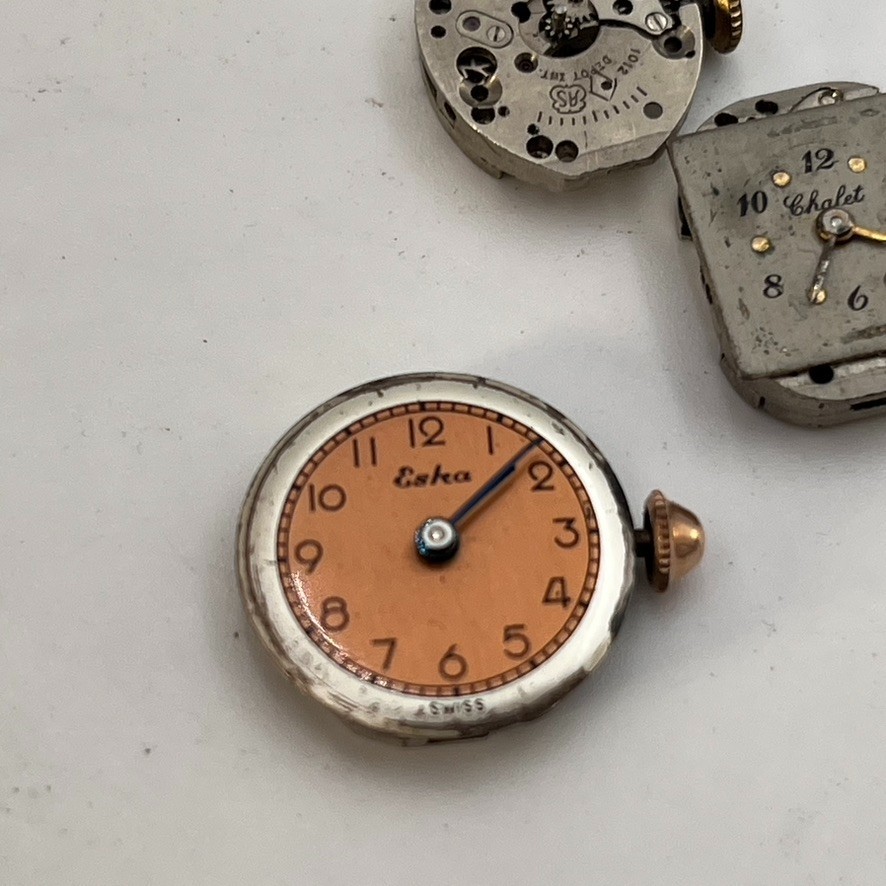 Vintage Lot Of 7 Mechanical Watch Movements For Repair Bulova Grant Steampunk
