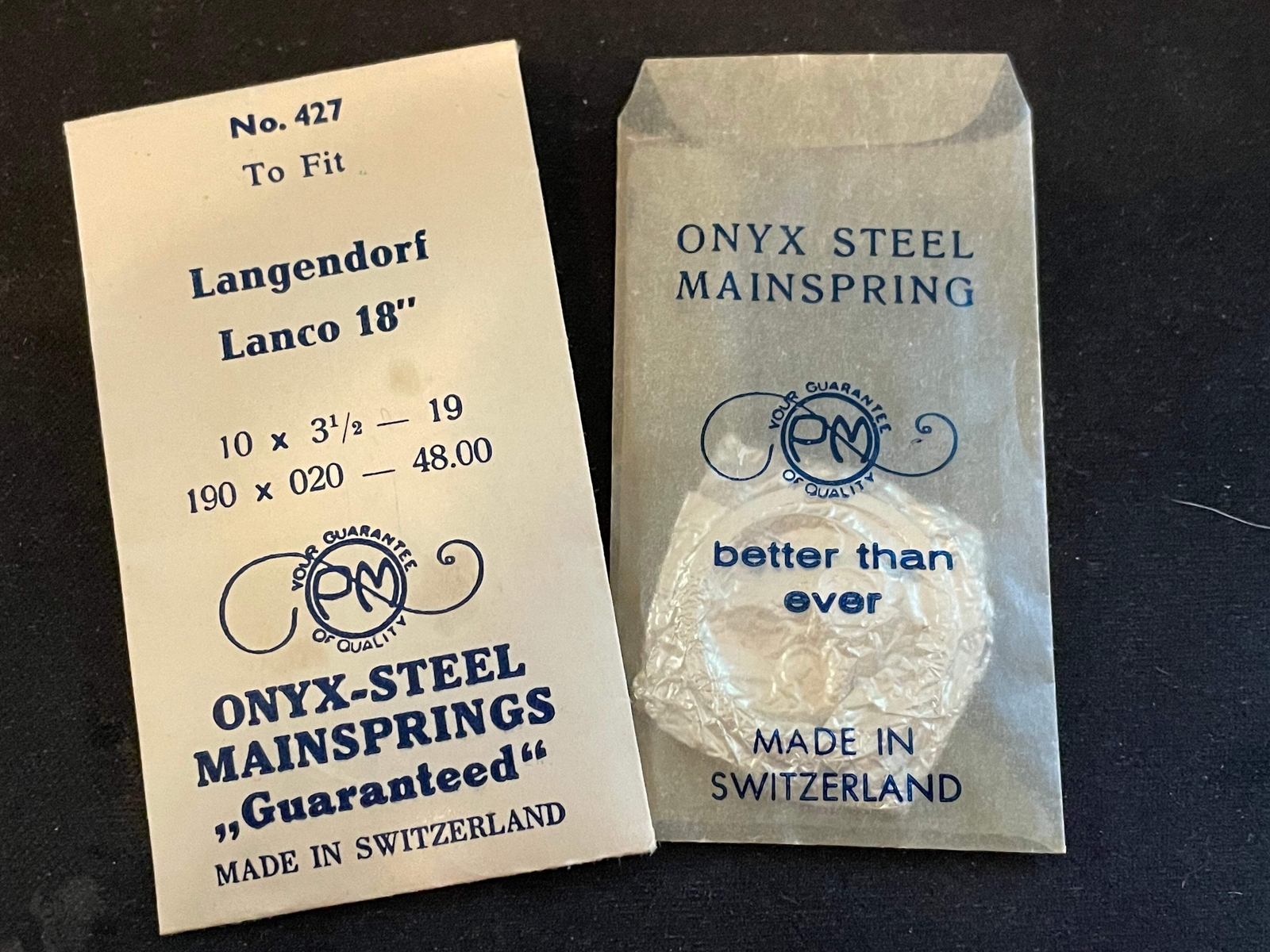 PM Mainspring No. 427 for 18 / 19 ligne Langendorf caliber 1901 – ONYX Steel