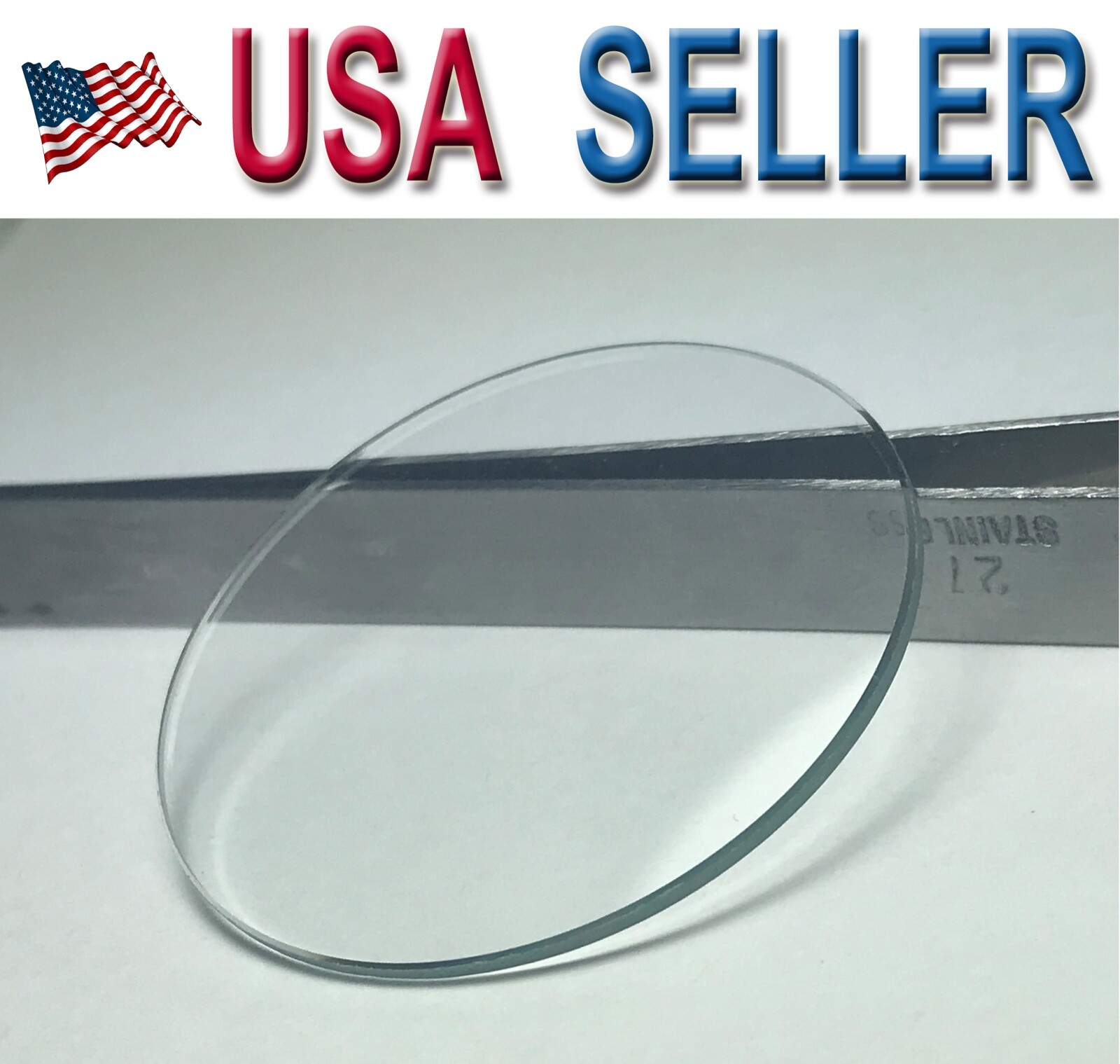 One 39.5mm x 1.35mm new Flat Glass Watch Crystals parts repair replace watch