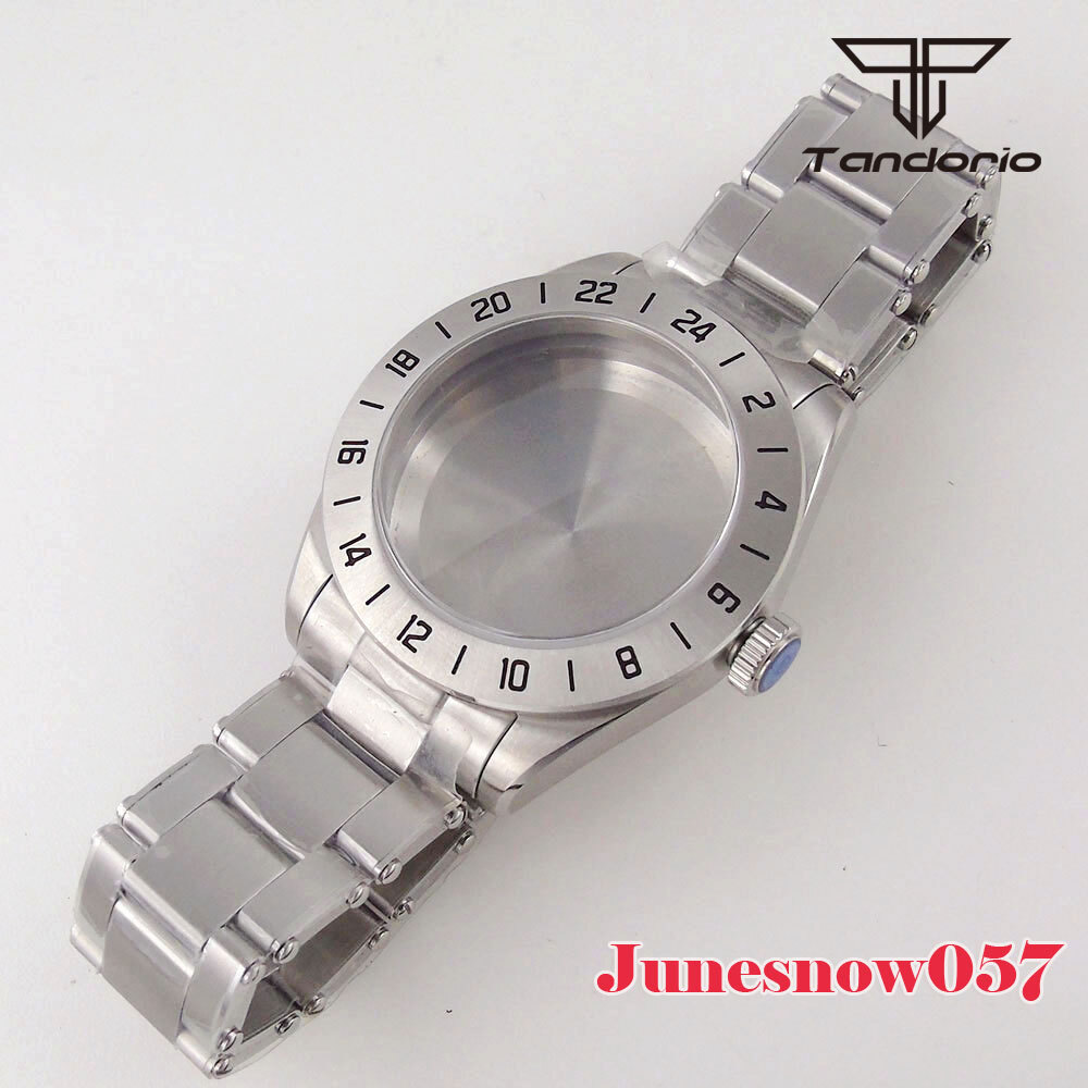 Domed Sapphire Glass For NH35A NH36A ETA2824 316L Steel 39mm Watch Case Brushed