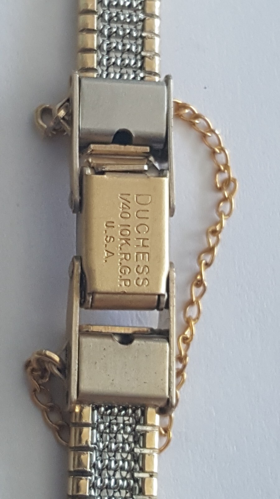 Longines Gold Plated Watch Bracelet With Safety Clasp Chain