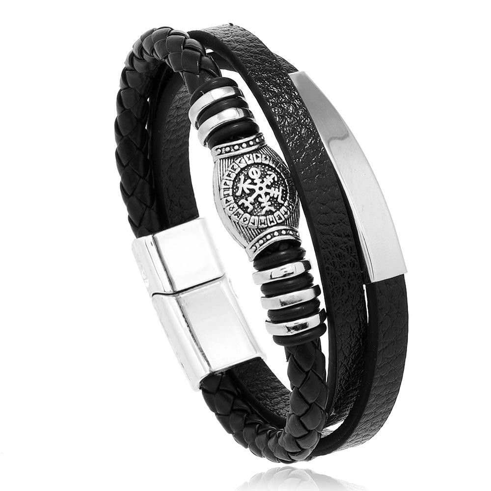 “Leather Infinity Bracelet for Men—stainless Steel Punk Accessory Gift”