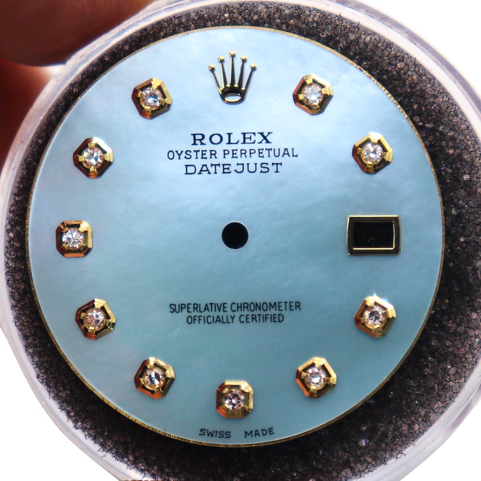 Rolex Mens Datejust Quickset Models Custom Light Blue MOP Diamond Dial For Steel