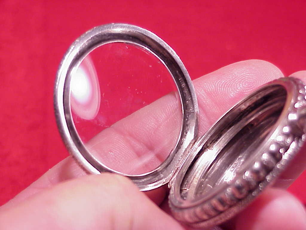 VINTAGE O.F. STERLING SILVER 6 SIZE FANCY ENGRAVED POCKET WATCH CASE EMPTY 41MM
