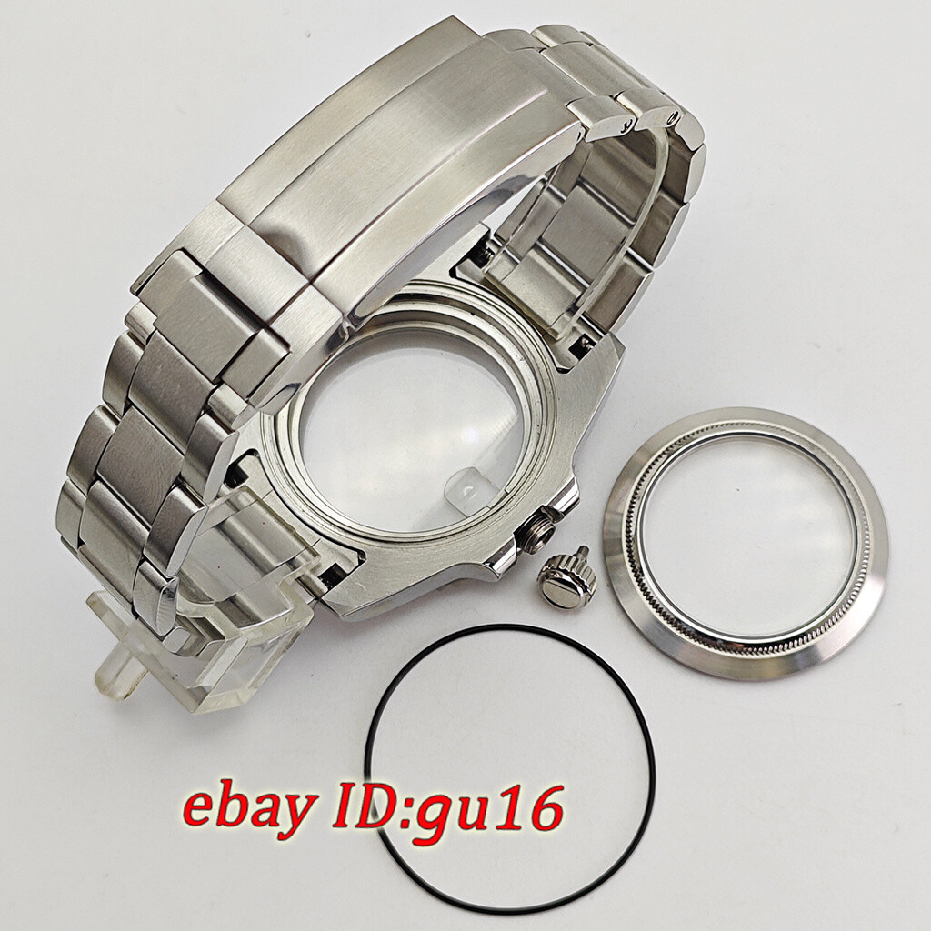 40mm Silver sapphire Watch Case Fit NH34 NH35 NH36 ETA2824/2836 Miyota 8215 821A