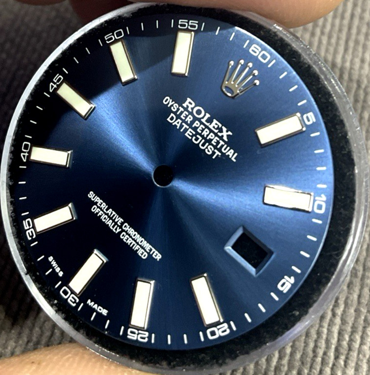 Authentic Rolex Date Just II Blue Stick Dial Date Window 41mm 116334-116300