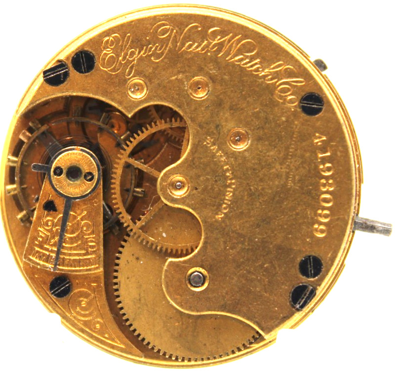 1891 ELGIN POCKET WATCH MOVEMENT 4193099 GRADE: 95 6s 7j (OL)