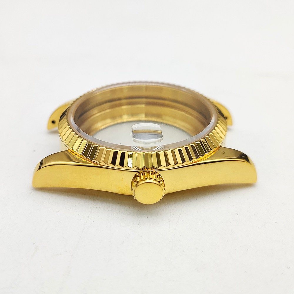 36mm Stainless Gold Watch Case Sapphire Glass For Nh35/36 Movement 28.5mm Dial