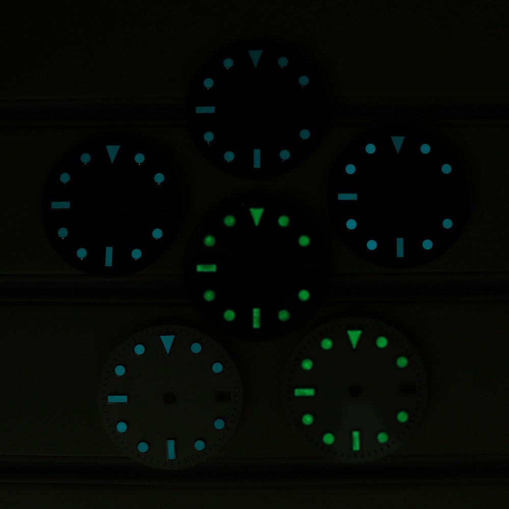 28.5mm Dial C3 Green Luminous For Diver Modify GMT SUB Mod Seiko NH34 NH36 NH38