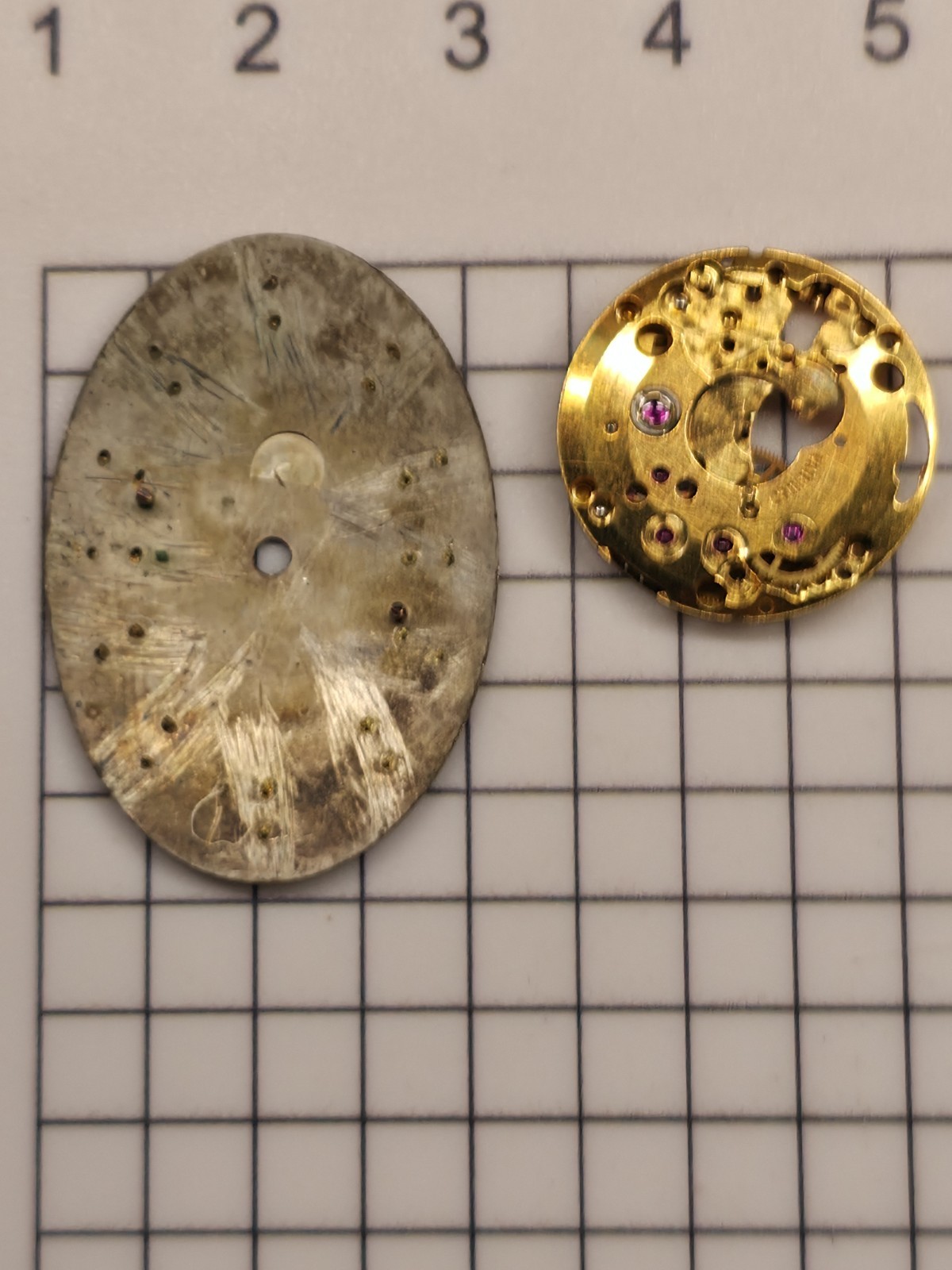 Vintage Baume & Mercier Oval Tiger’s Eye Dial & 17J Movement Parts GOOD BALANCE