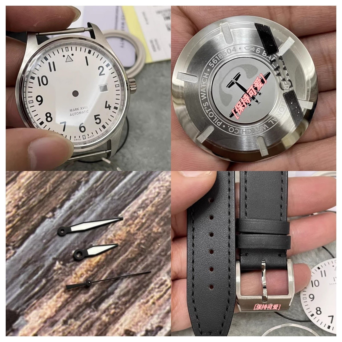 40mm Stainless Steel Watch Case + Leather Strap For Mark 18 2892 2824 Movement1-