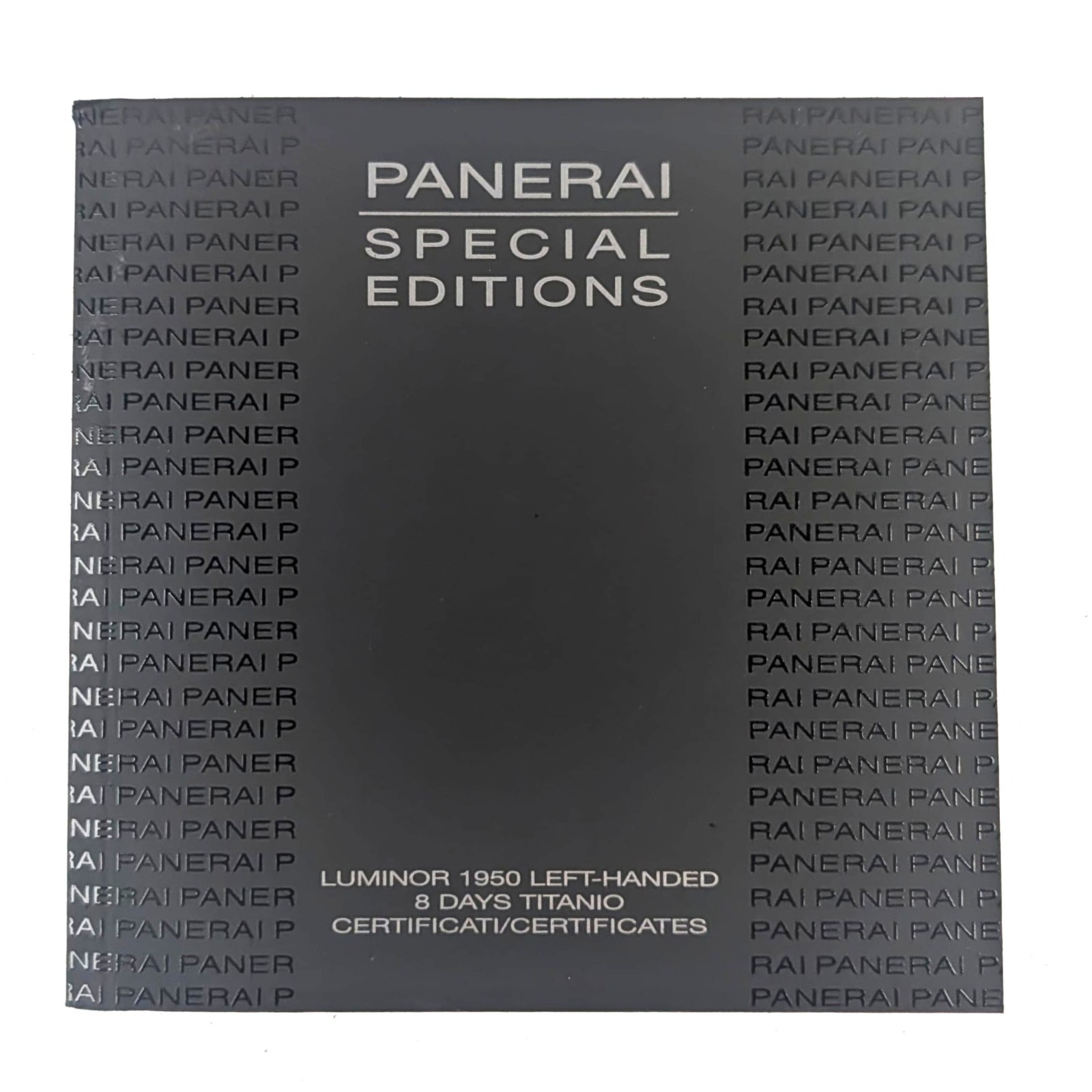 Panerai 04/2011 Luminor 1950 Left Handed 8 Days Titano Instructions Open Cert