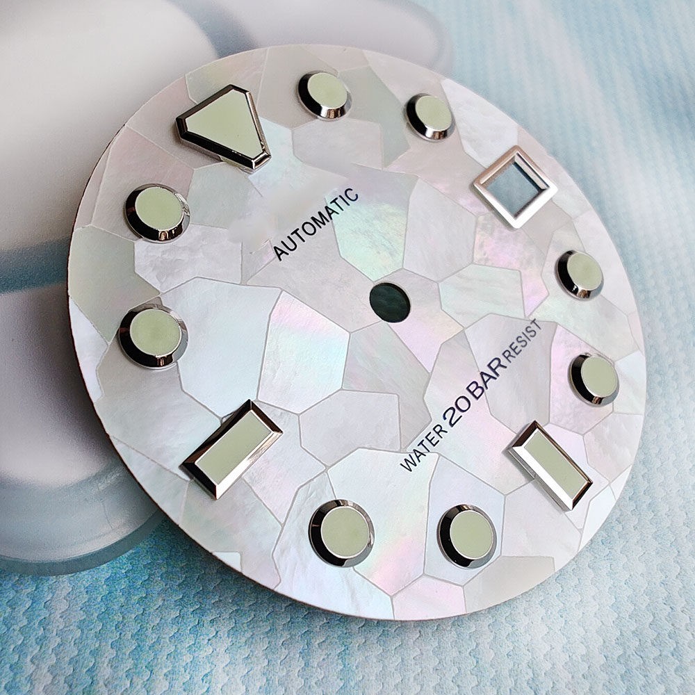 High Quality MOP Natural Black Mother Of Pearl Watch Dial 28.5mm for NH35 36 4R