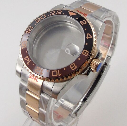 Rose Gold Watch Case for NH35A NH36A NH34 ETA2824 PT5000 MIYOTA Sapphire glass