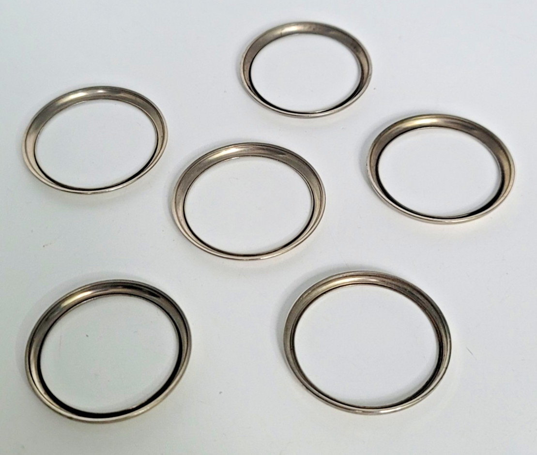 Vintage Pocket Watch Snap-On Bezels Lot of 6 Silver Tone 47-49mm OD Parts – SB4b