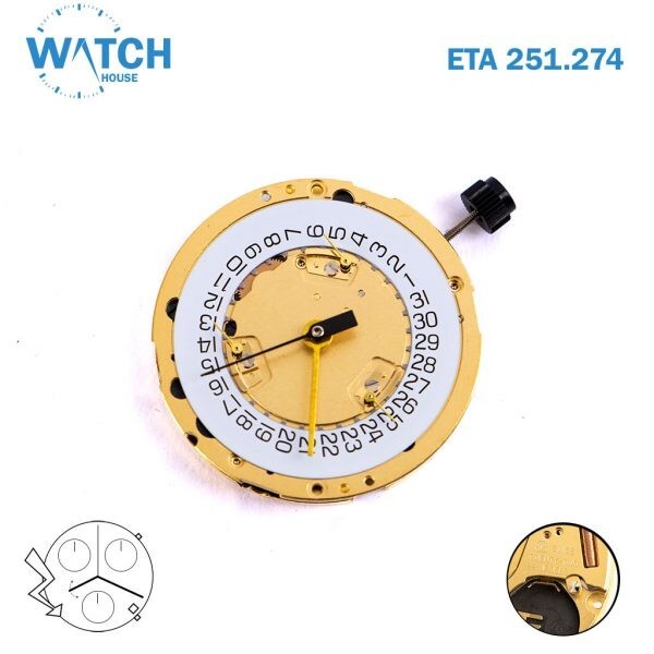 ETA 251.274 SWISS🇨🇭 MADE MOVEMENT, REPLACES 251.272 Quartz NEW!
