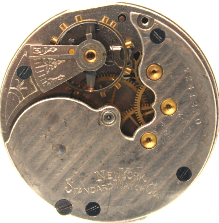 1908 NEW YORK STANDARD POCKET WATCH MOVEMENT 7241230 GRADE: 144 6s 7j (FP3)