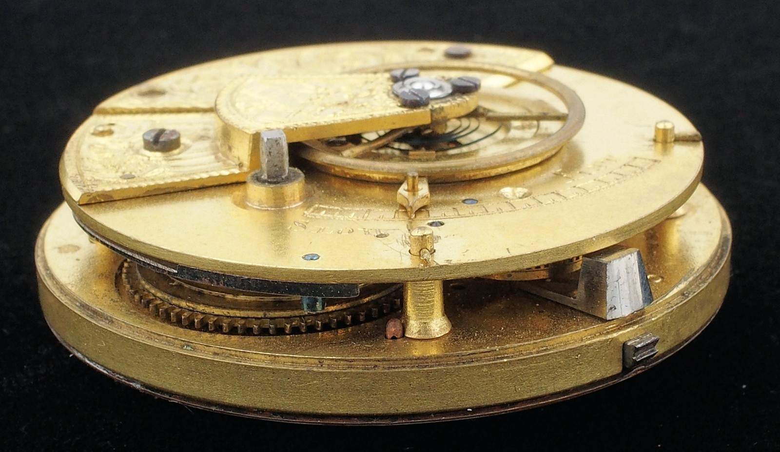 Antique Fusee Pocket Watch Movement for Parts Repair #F272