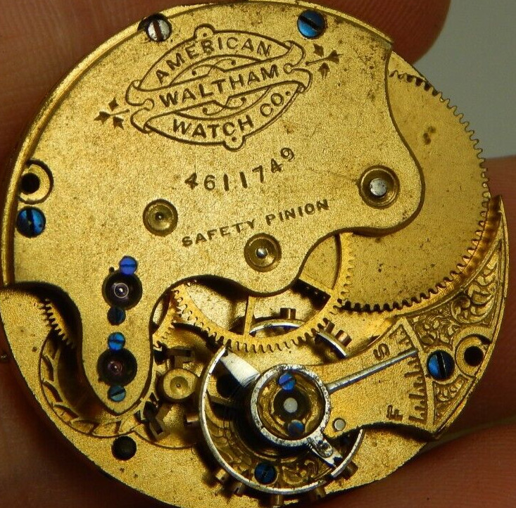 Antique Waltham Pocket Watch Movement 0s 9j Grade G Circa 1890-1891