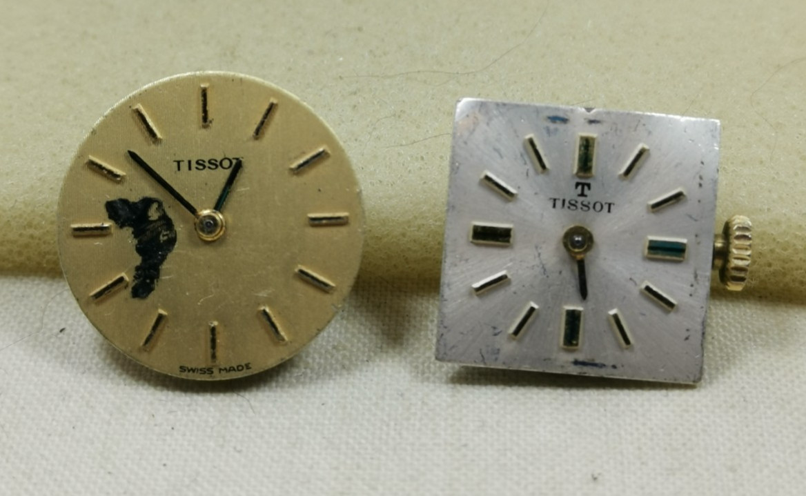Lot 2 x Tissot 17J Cal. 2403 & 2180 Swiss Wristwatch Movement Repair/Parts