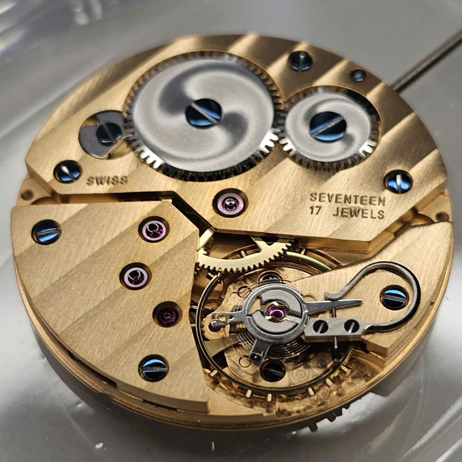 ETA Unitas 6497-1 Yellow Gold CdG Finish – Pin Balance Swan Neck Manual Movement