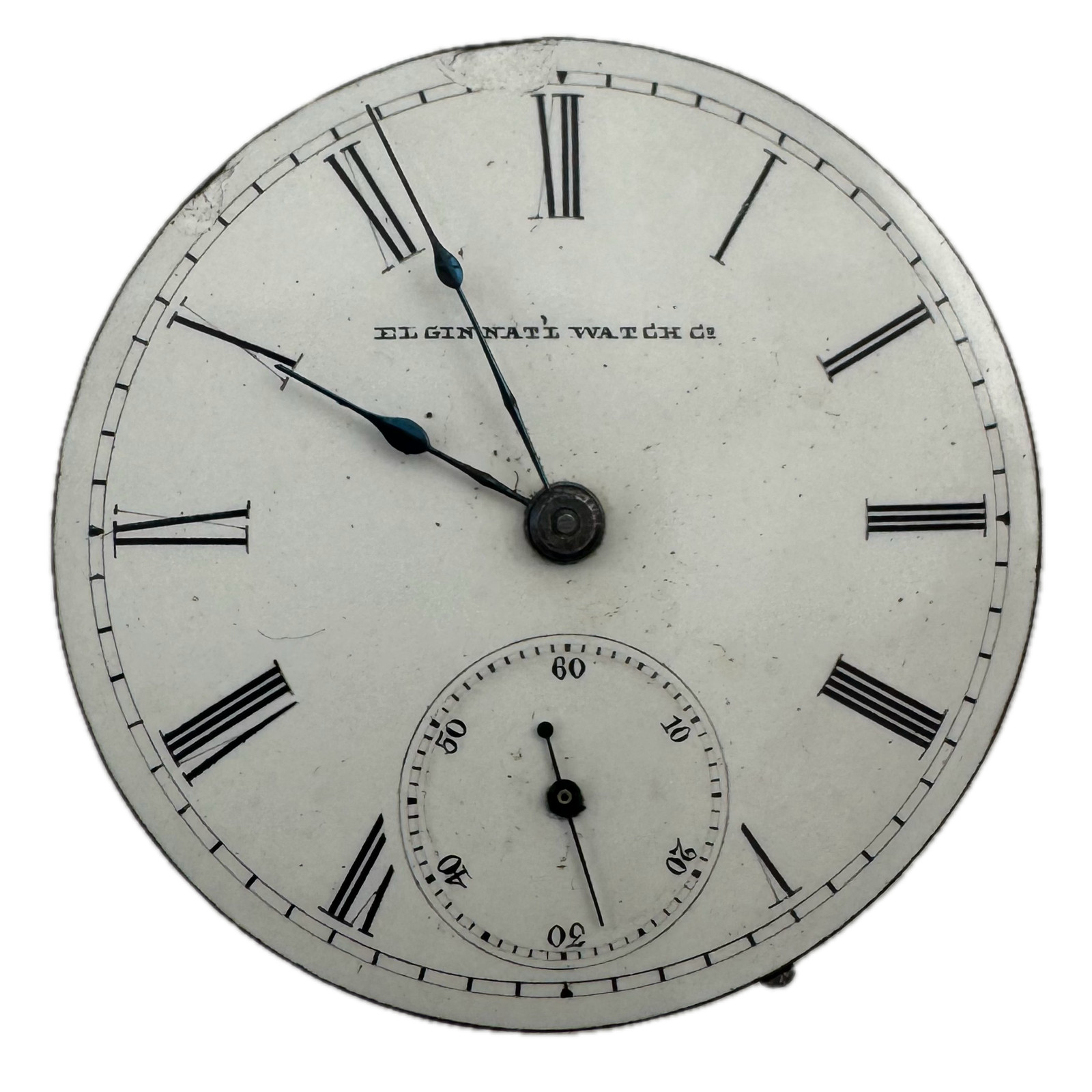 Antique 18s Elgin Roman Gilt Finish Full Plate 7J Hunter Pocket Watch Movement 6