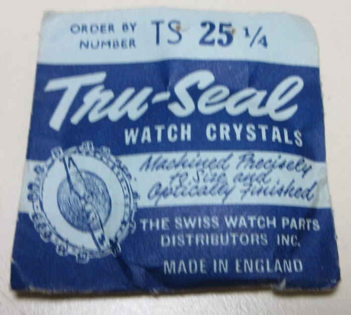 TRU SEAL ROUND WATCH CRYSTAL TS 25 1/4 WATCHMAKER REPLACEMENT PART #348