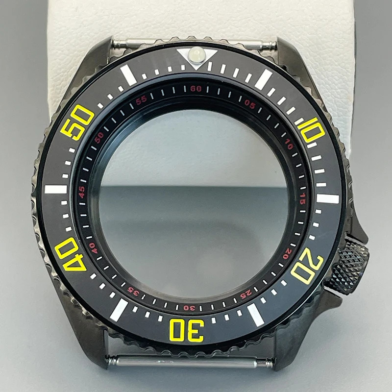 Black SKX007 Case 42mm NH35/36 Flat Sapphire Stainless Steel 22mm