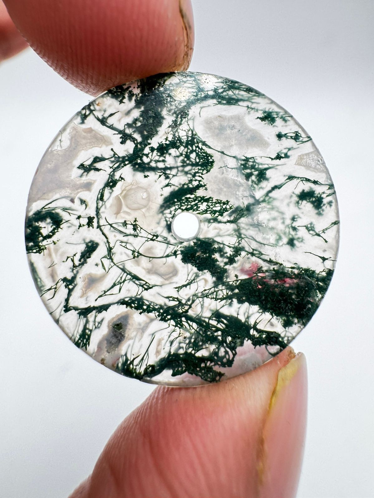 Green Moss Agate Watch Dial – 24.5 mm Round Gemstone gmc-1001W