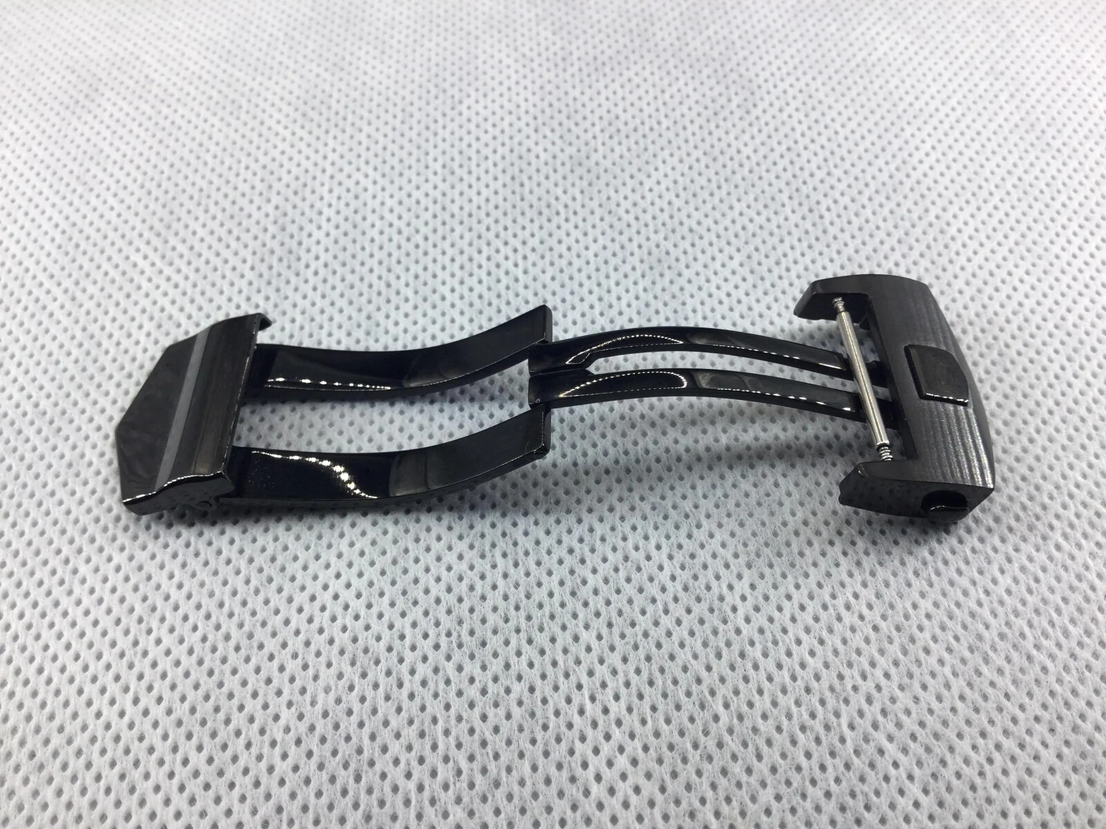 20MM BLACK DEPLOYMENT CLASP BUCKLE FOR TAG HEUER S/S MONACO CARRERA OEM DESIGN