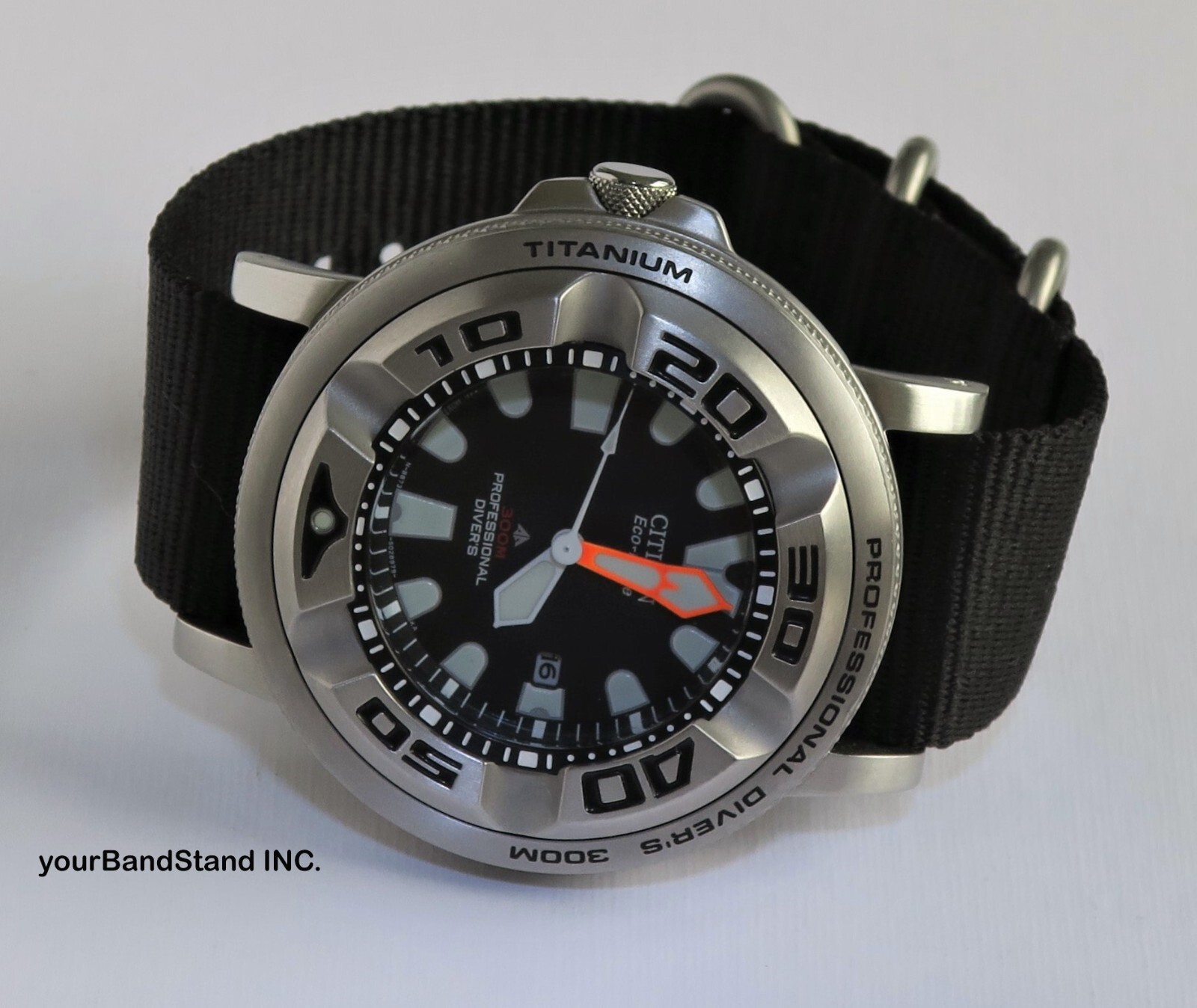 SALE!! 24mm Nylon + Silver Adapters for Citizen Eco-Drive Promaster BJ8050-08E