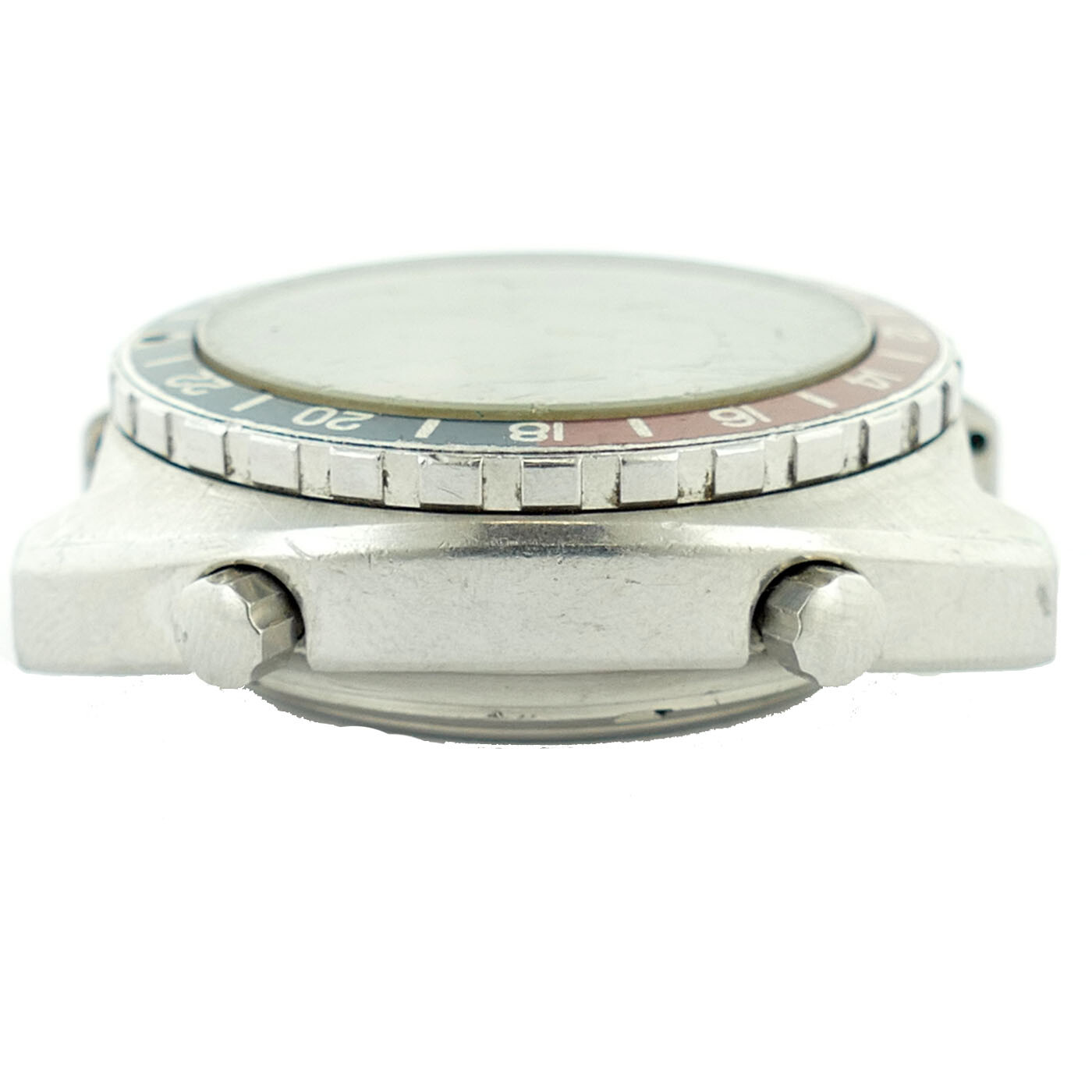 HEUER AUTAVIA 11630 BLUE AND RED BEZEL STAINLESS STEEL MENS WATCH CASE