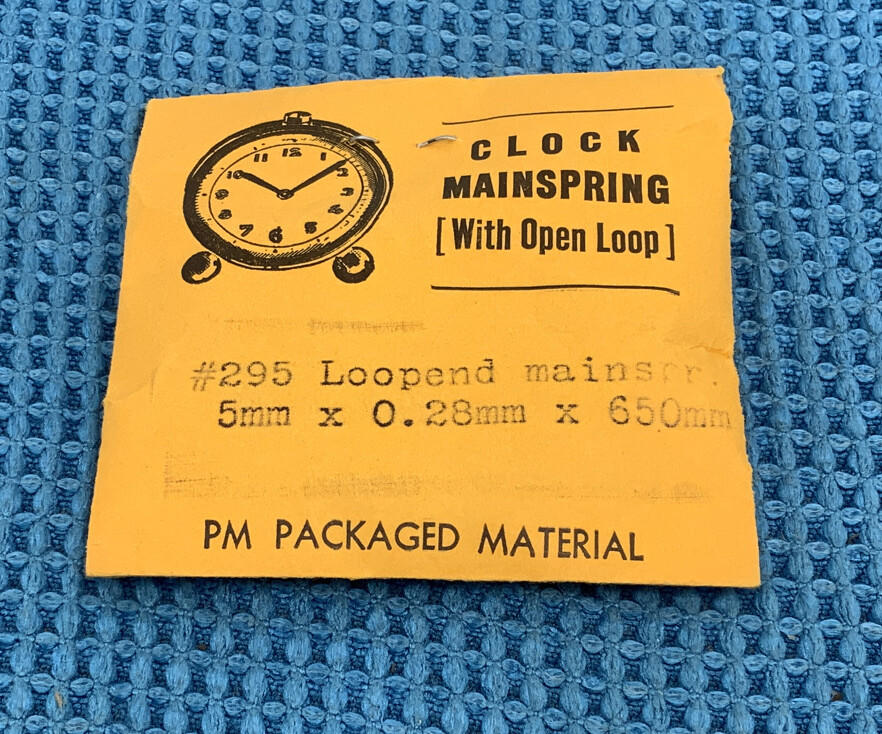 # 295 Loop End Clock Mainspring (5mm X 0.28mm X 650mm) NOS (329-WA15) L