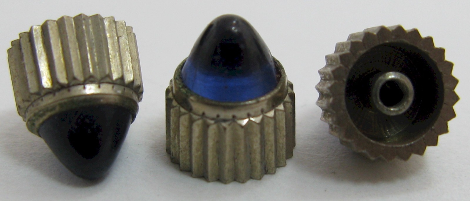 NEW old stock silver plated crown with blue cabochon stone diameter 5.2 mm