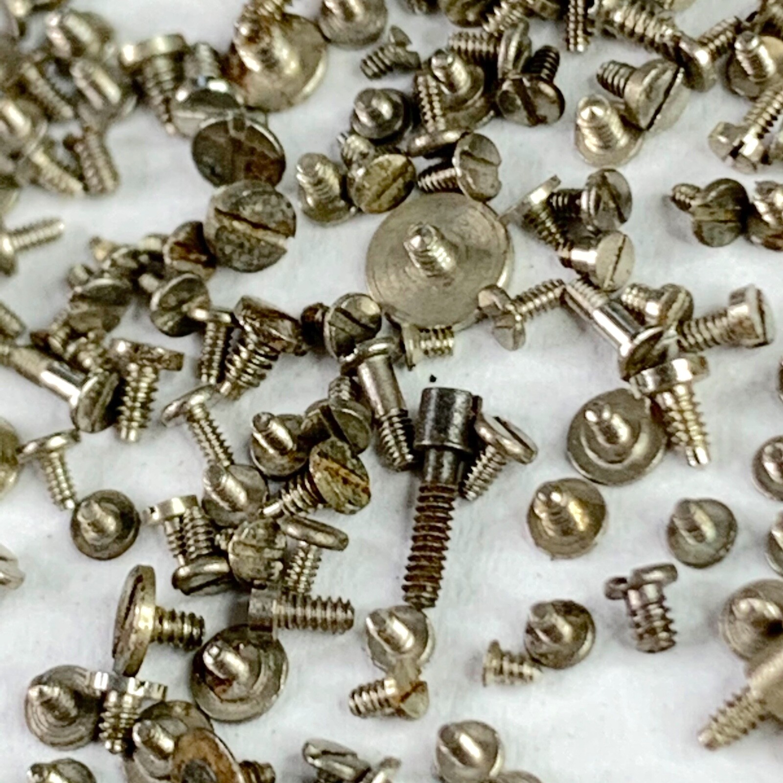 100 Watch Screws Tiny Steampunk Altered Art Parts Watchmaker Lot Repair Wrist