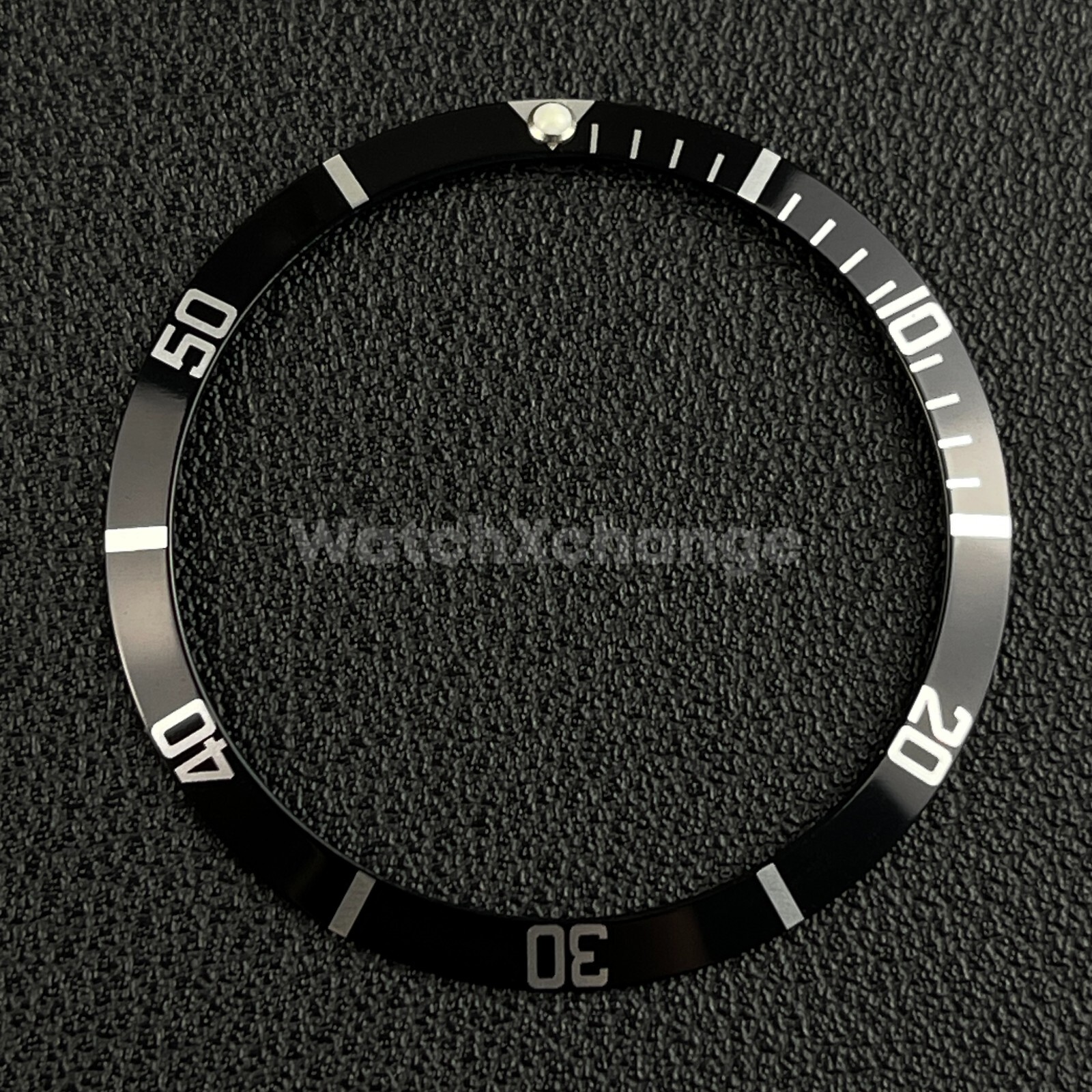 Black & Silver 36.5mm Sloped Aluminium Watch Bezel Insert for Rolex Seiko
