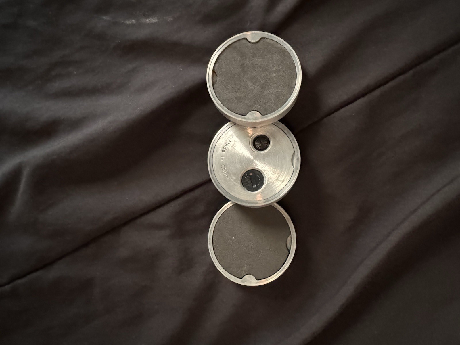 Silver Round Metal Desk Clock with Picture Frames