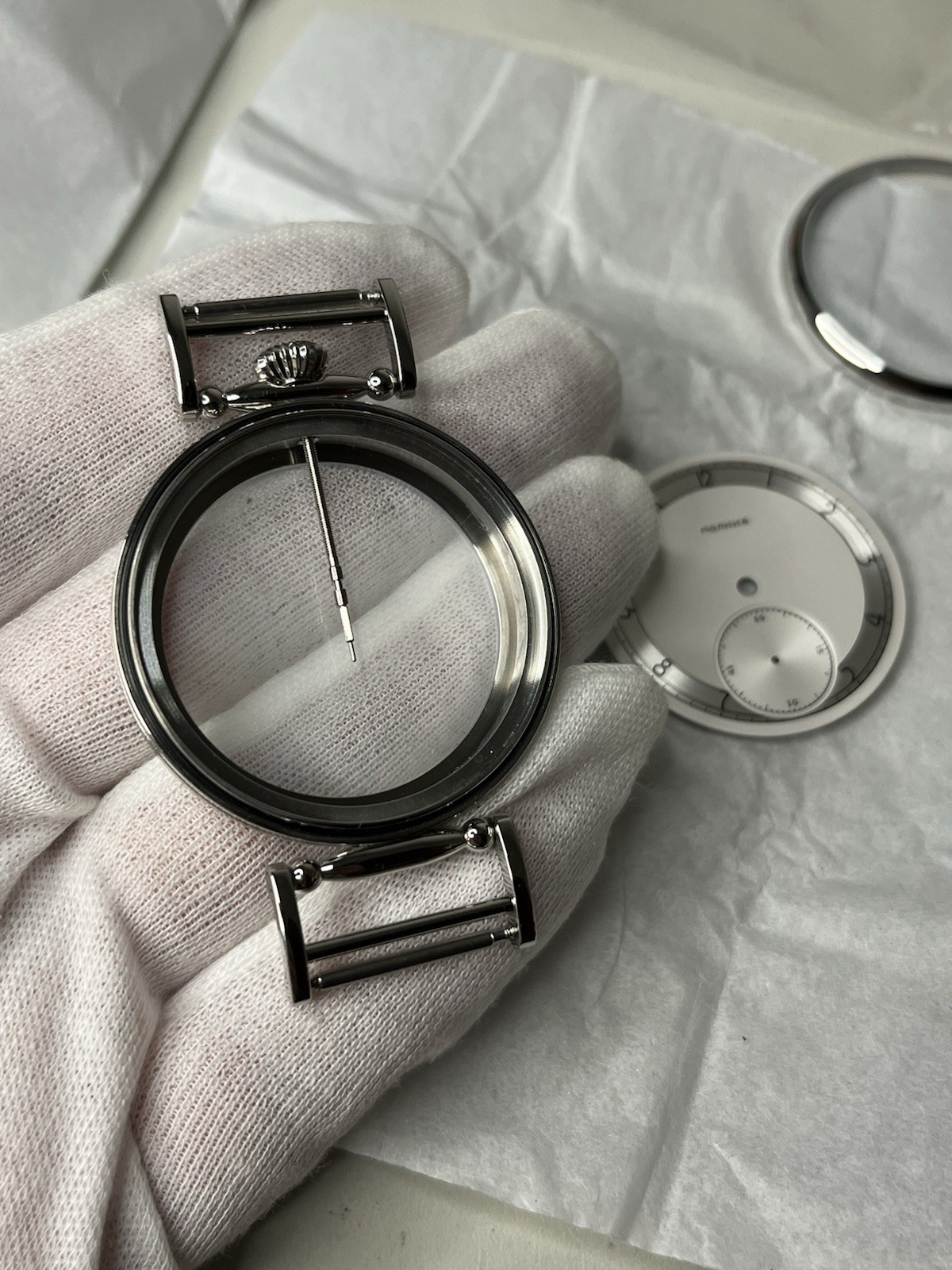Molnija Marriage Watch Parts Set – Case Dial Hands – No Movement – Aftermarket