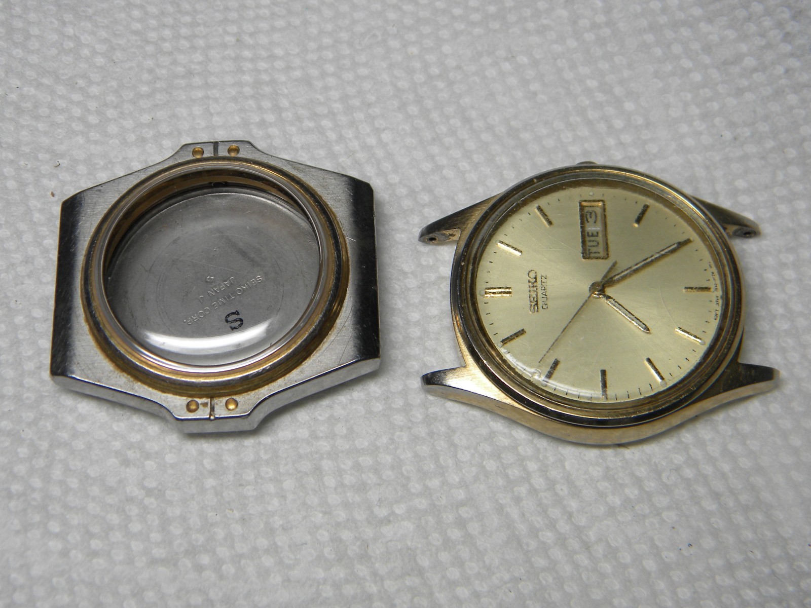 Seiko Case Quartz 8123-6009 & Seiko Quartz Wrist Watch 7N43-8A39 NoRun Parts