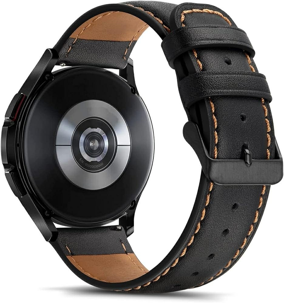 Leather Wristband Straps for Samsung Galaxy Watch, Replacement Bands with Buckle