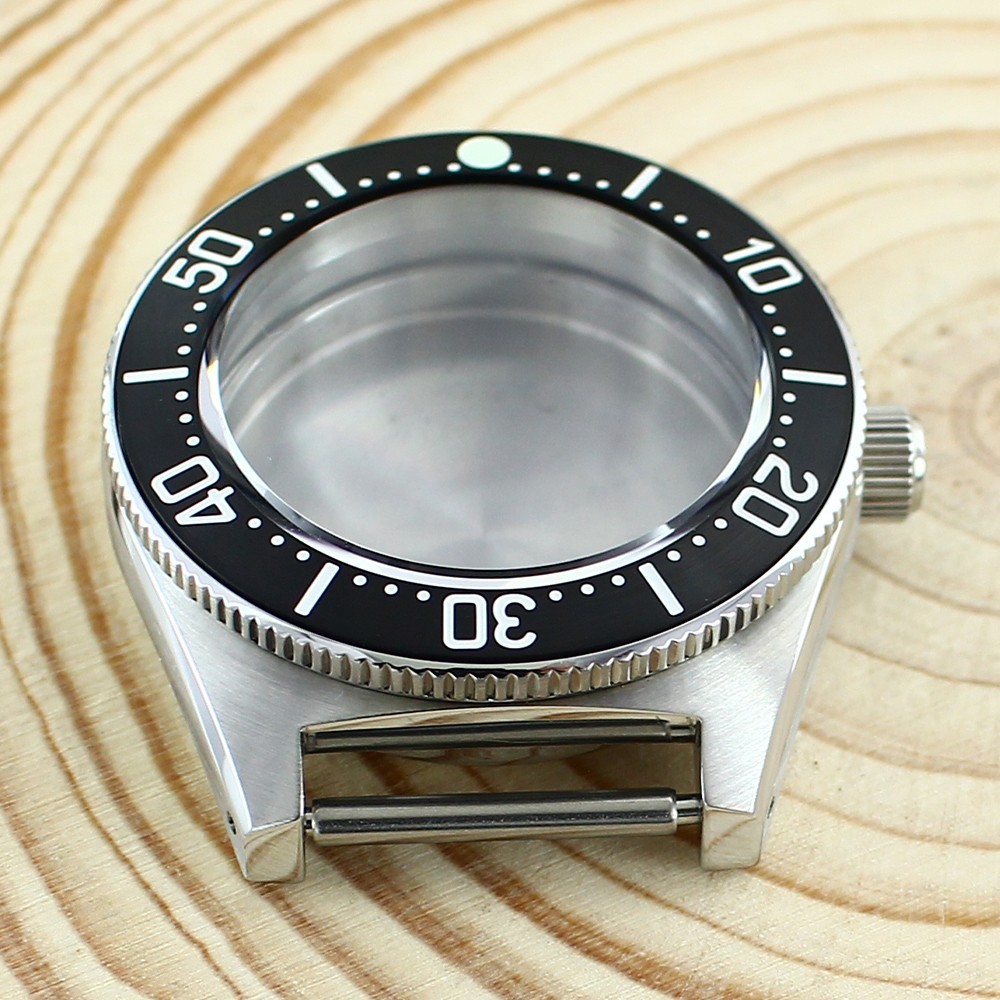 Sapphire Steel Watch Case Silver 40.5mm Modify Seiko 62MAS Mod For NH35 34 36 38