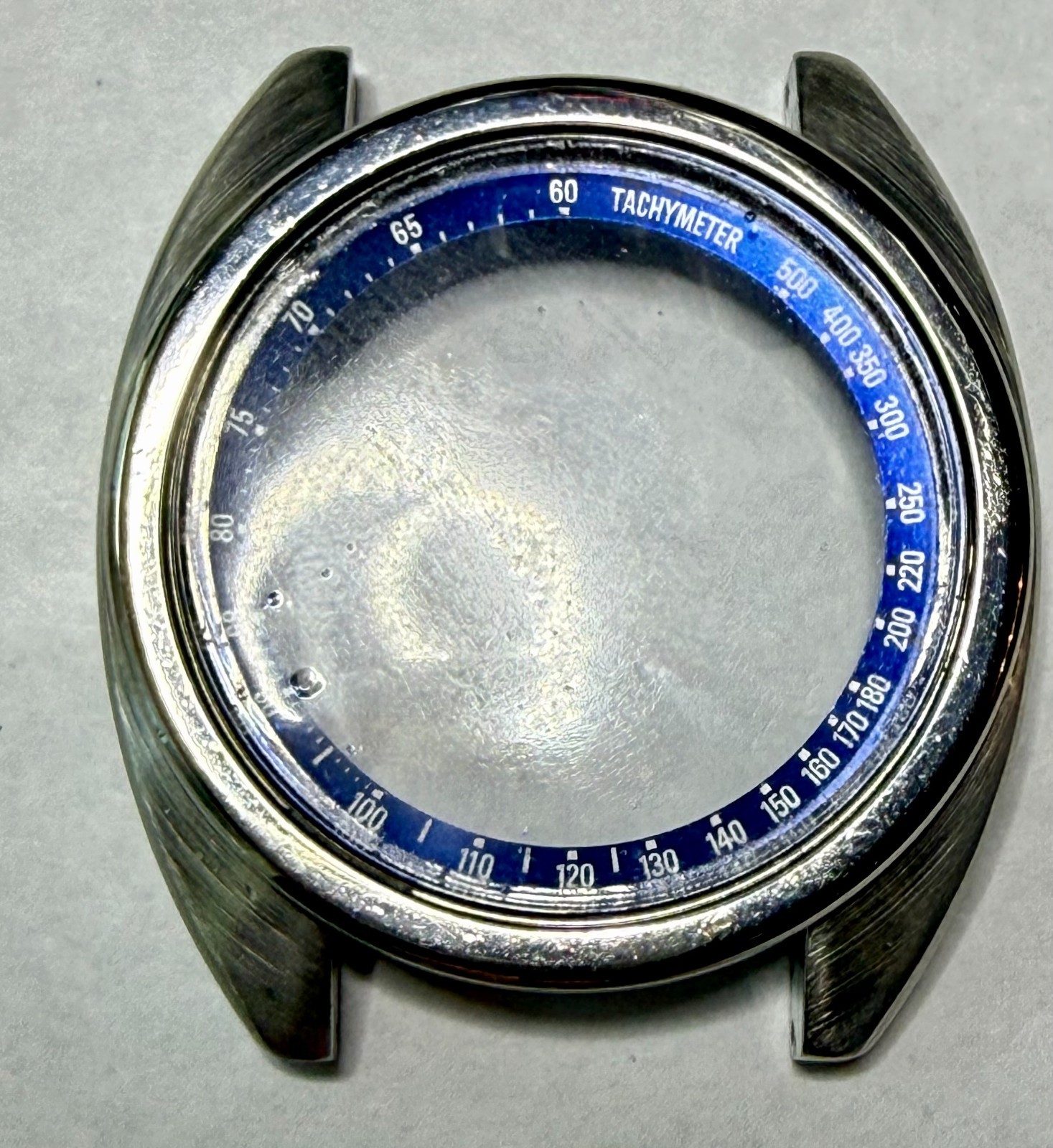 Seiko 6139 6012 Watch case, bezel, crystal, blue inner ring Parts, Repair